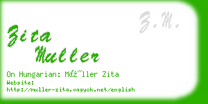 zita muller business card